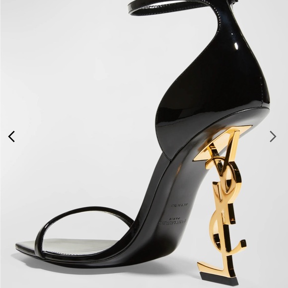 YSL Logo-Heel Sandals with Golden Hardware Size 40 - Picture 3 of 5